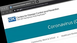 Screenshot of the CDC's coronavirus webpage
