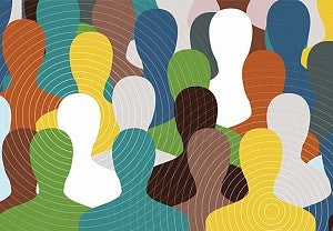 Different colored icons of people